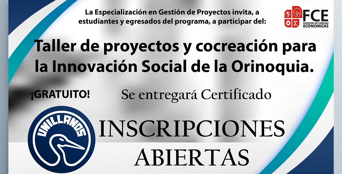 Invitación al Taller de proyectos y cocreación para la innovación social del departamento del Meta.